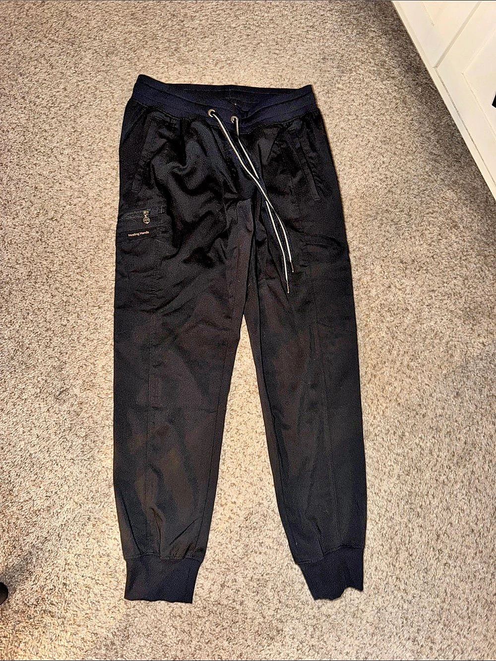 Healing Hands women’s  Black Jogger Pants Small Like New